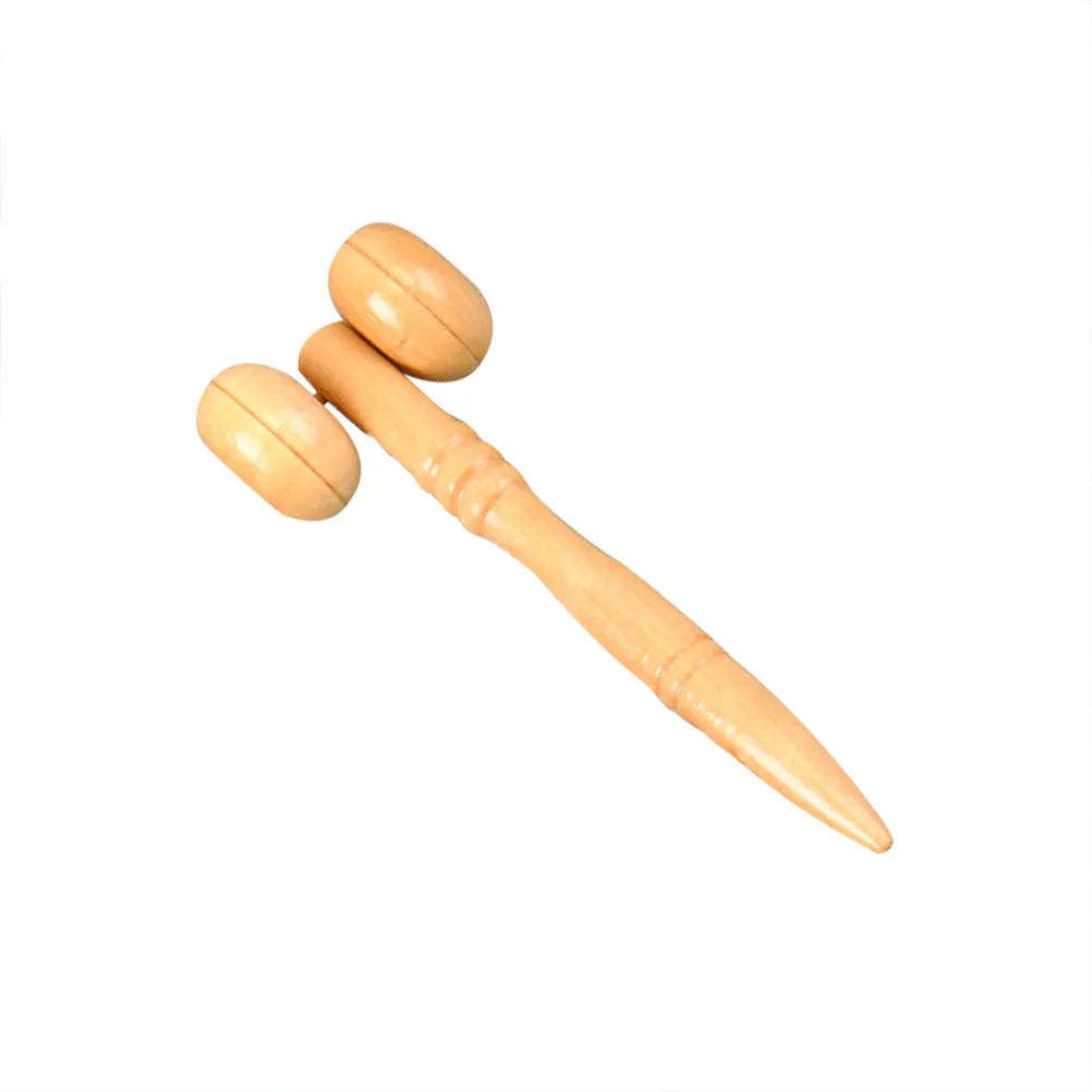 Wooden Face Massager Roller Natural Wood Smooth Handle For Neck Shoulder Back Leg Massage Relief Stiffness Blood Pressure