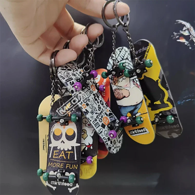 Tastiera foglia d'acero con cuscinetti giocattolo tecnologia professionale skateboard da dito con portachiavi parco rampa luogo mini giocattoli regalo