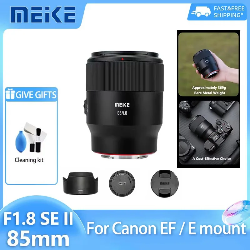 

Meike 85mm F1.8 SE II Full Frame Auto Focus Large Aperture STM Lens for Sony E A7III A6400 Canon EF EOS 200D II 90D F mount