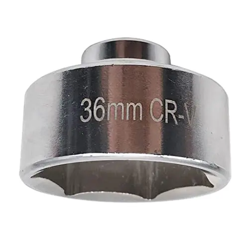 

36mm Silver Oil Filter Wrench Socket Tool, 10mm Hole Size, 49x49x30mm, Chrome Vanadium Steel, for Audi BMW Volkswagen Ford