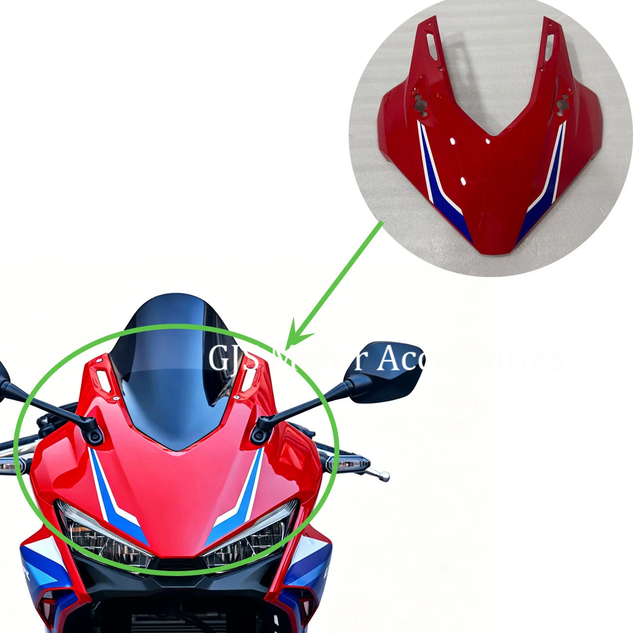 

Motorcycles Upper Nose Front Face Headlight Fairing Fit for CBR500R CBR400R 2024-2025 Yearh