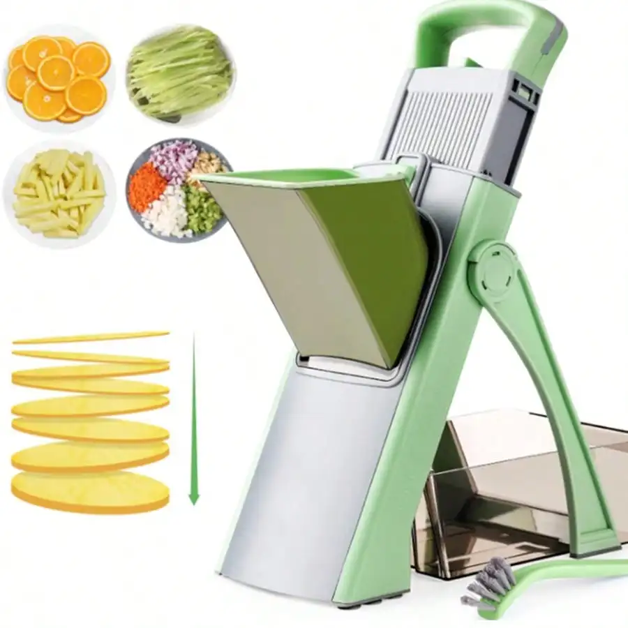

Upgrade Safe Mandoline Slicer - Adjustable Vegetable/Potato Chopper, Ideal for Salad Prep