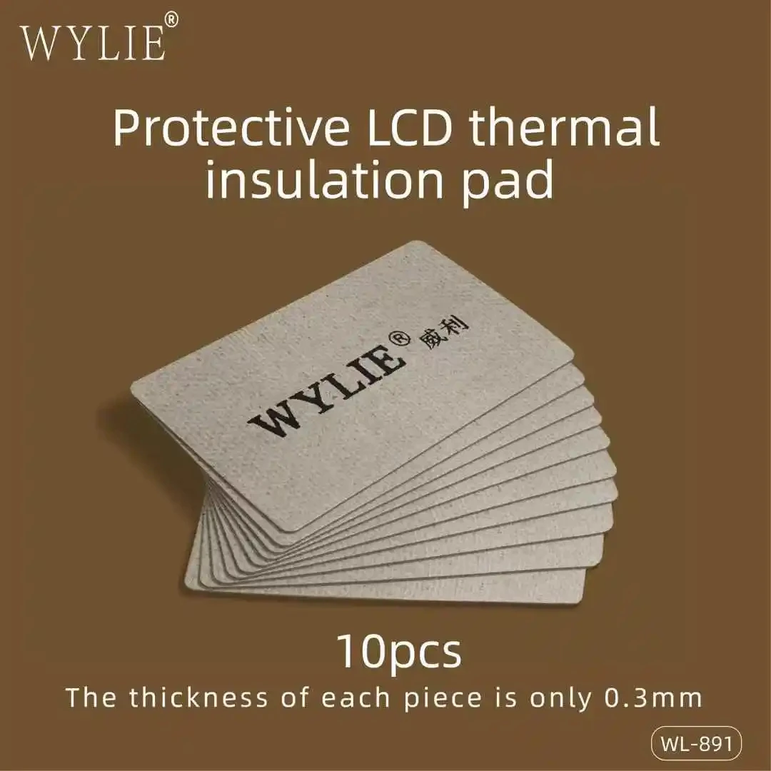 WYLIE WL-891 10 قطعة شاشة LCD منصات العزل الحراري رقيقة جدا 0.3 مللي متر حصيرة مقاومة للحرارة لإصلاح الهاتف قابلة لإعادة الاستخدام