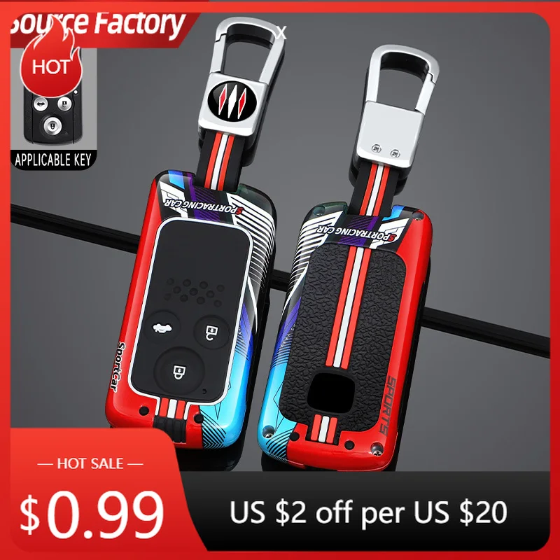 

Автомобильные наклейки, автомобильный держатель для ключей из цинкового сплава для Honda Fit Jazz Shuttle GP2 Spada StepWgn RG1 Freed Spike Ge6 2/3 кнопки Ke