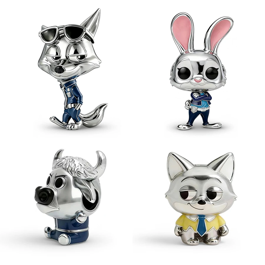 

2026 Hot Sale Disney Zootopia Charms DIY Fine Jewelry Gifts Judy Hopps & Nick Wilde Beads Fit Original Snake Bracelets Necklace