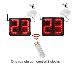 Synchronized LED Shot Clock, Programmable Countdown for Basketball Game, 14, 24, 30 Seconds, 8 in, 2 PCs