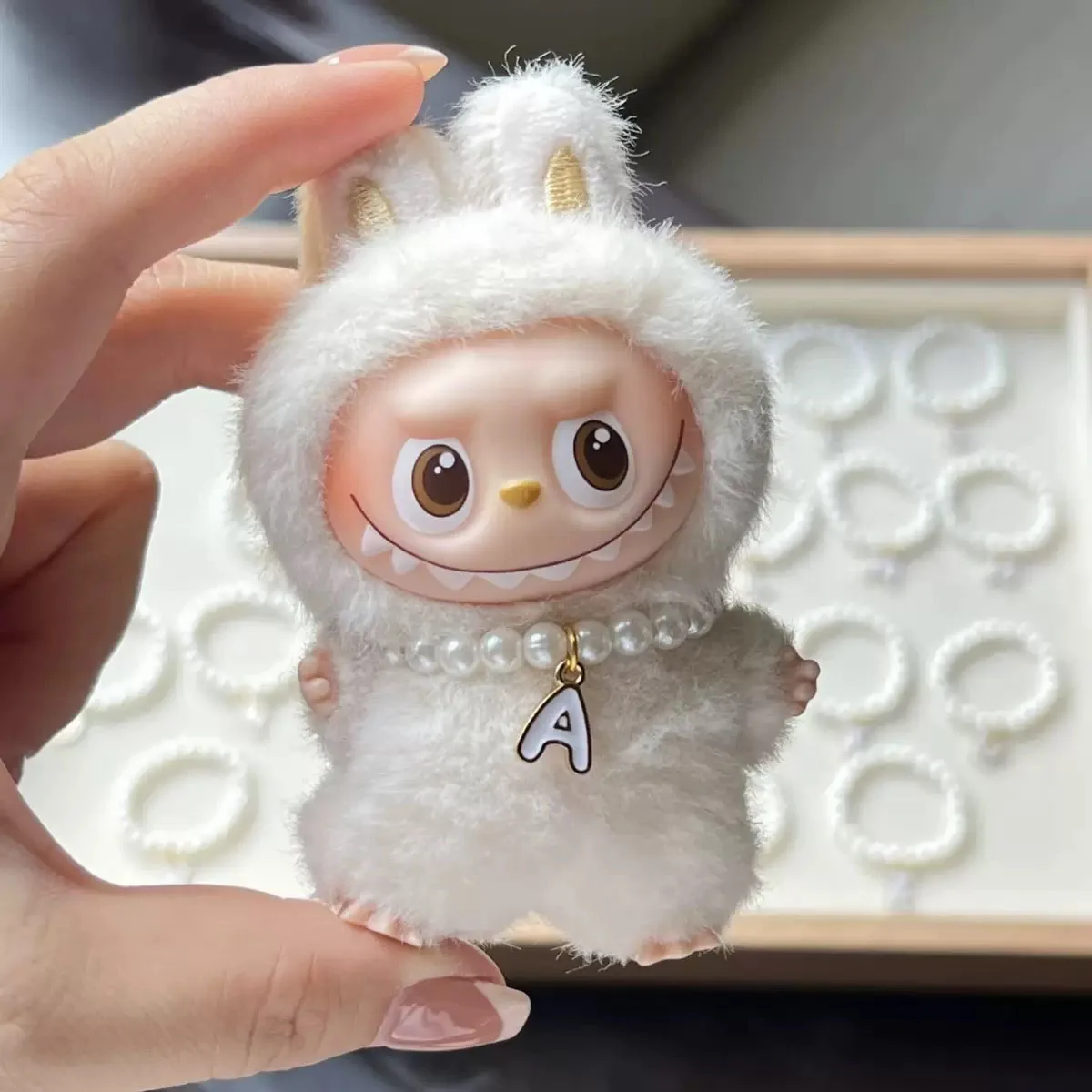 [Без куклы] Мини-ожерелье с жемчугом для Mini Labubu 4,0, булавка для украшения серии Love, милые аксессуары, подарки для девочек