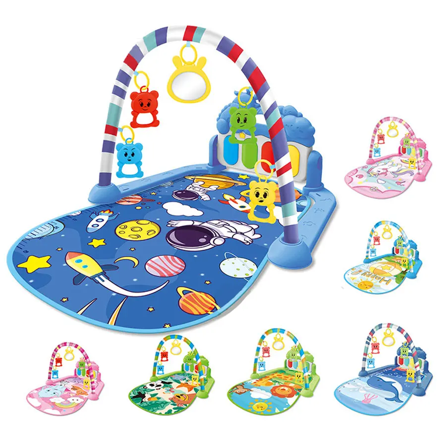 Baby Activity Gym Rack Newborn Musical Pedal Piano Toys Carpet 0-36 Months Boy Girl Activity Play Mats Infant Tummy Time Mat