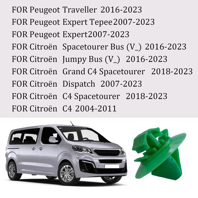 20pcs OE856560 For Peugeot Expert Traveller Citroën C4 856548 Door Trim Panel Mounting Clips Side Body Moulding Strip Trim Clips