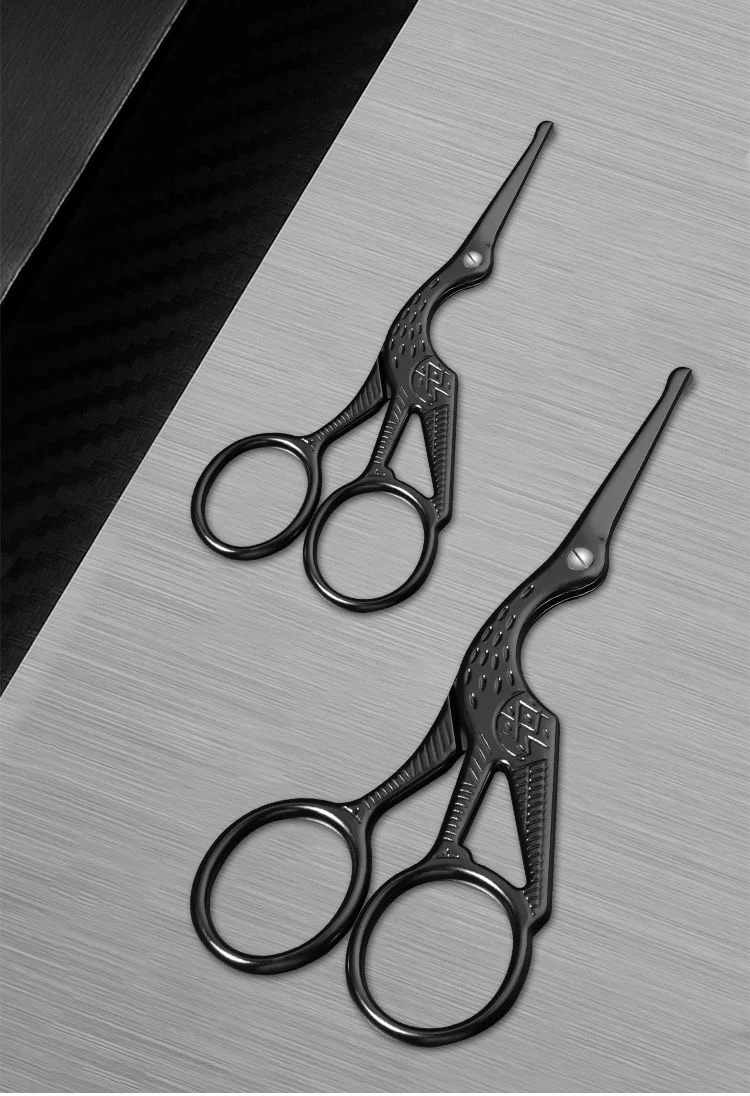 Gesichtshaarschere, abgerundet, professionell, Edelstahl, Schnurrbart, Nasenhaar, Bart, Augenbrauen, Wimpern, Trimmen, Clippers – Detail 4