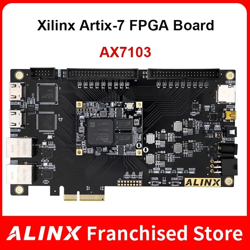 ALINX AX7103: XILINX Artix-7 XC7A100T FPGA لوحة تطوير A7 SoMs PCIe بطاقة مسرع