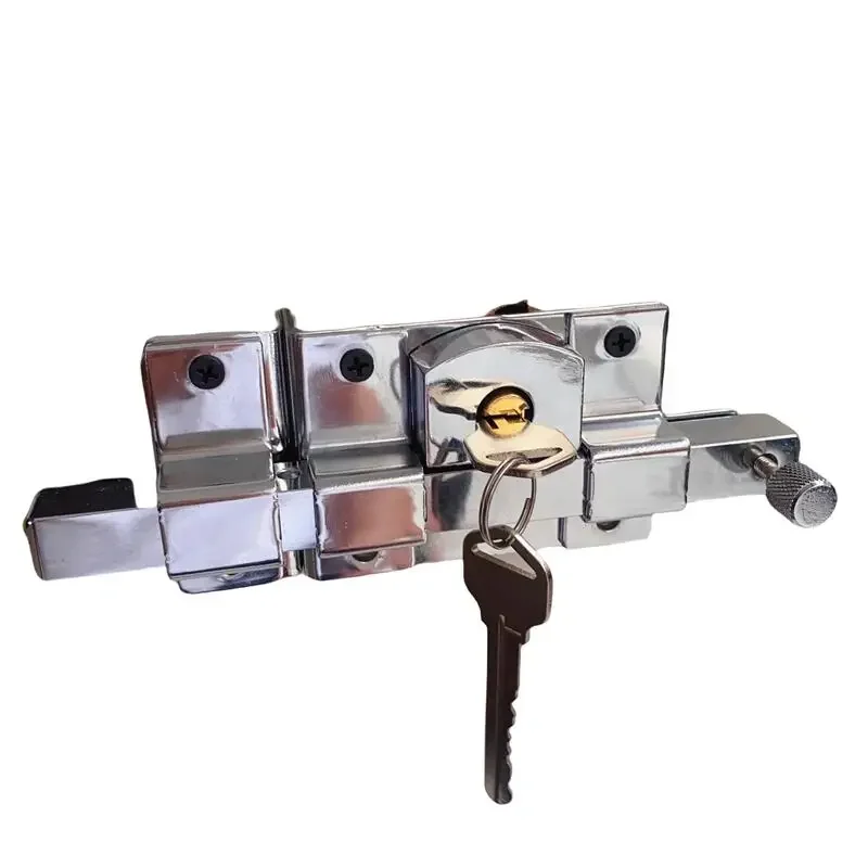 Exterior Security Deadbolt Grille Wrought Iron Door Lock Double Door Lock Security Iron Door Lock Bolt Tooth