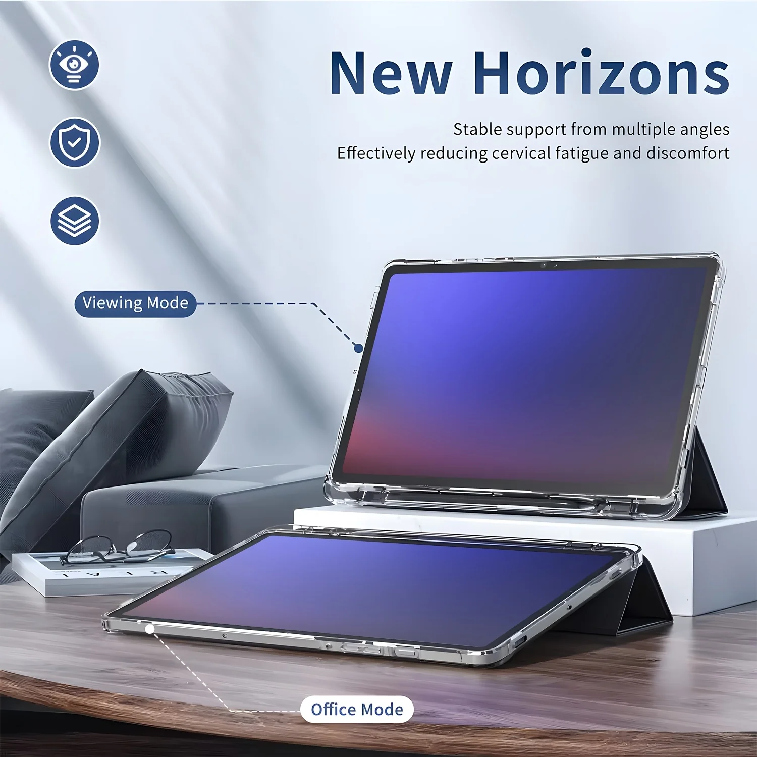 Hülle für Samsung Galaxy Tab A8 A9 A11 S6 S9 S10 FE Lite 10.4 10.5 10.9 11 SM-X231 X210 Transparente Acryl-Schutzhülle mit Auto-Wake/Sleep-Funktion – Detail 5