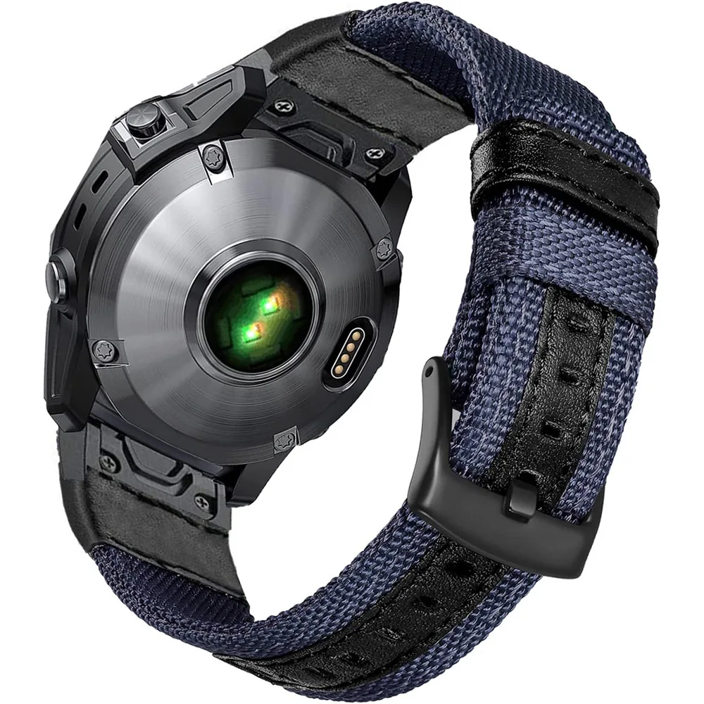 Forerunner – Bracelet de montre en cuir et Nylon, 22mm, pour Garmin Fenix 7 6 5/Fenix6 Pro / Fenix5 Plus, 965 955 945