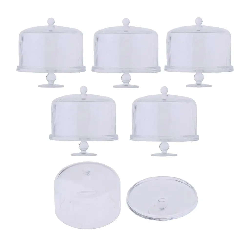 

6 Pieces 1/12 Dollhouse Miniature High Tray Dessert Cake Trays Decoration