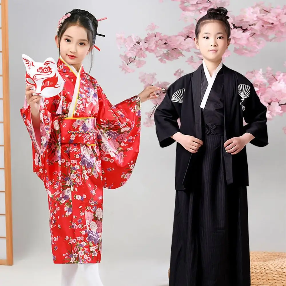 

Printed Floral Children Traditional Japanese Kimono Japanese Style Asian Kids Sakura Girl Kimono Dress New Elegance