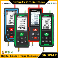 SNDWAY Laser Distance Meter with Tape Measure Rangefinder 2 in 1 Digital Range Finder Professional Laser Distance Tool