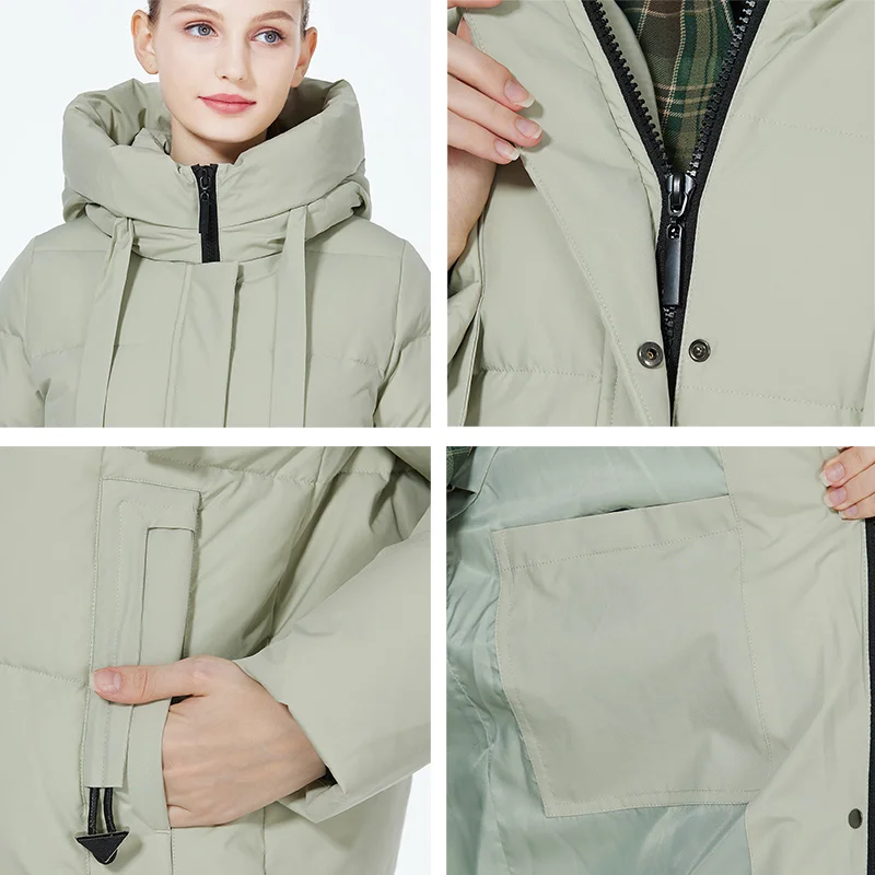 ICEbear-chaquetas acolchadas de algodón para mujer, abrigos informales de longitud media, abrigo cálido de marca, invierno, GWD3873I, 2023