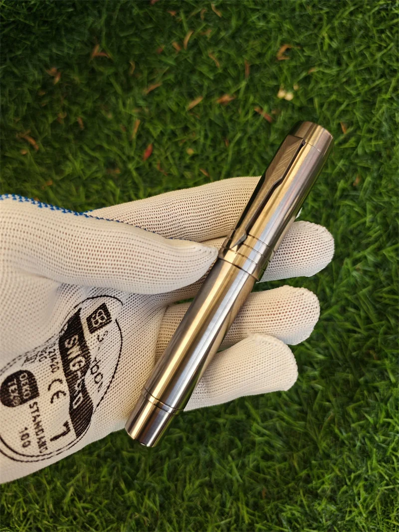 Titanium Alloy Homemade Piston Ink Pocket Tofu Fountain Pen Metal Jinhao NO.8 Nib Business Writing Smooth Office Gift