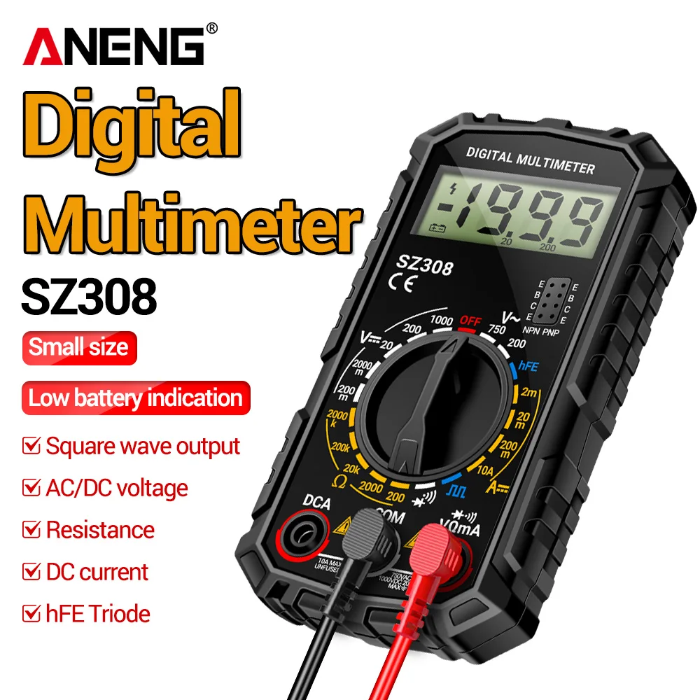 AC/DC Voltage Digital Multimeter ANENG SZ308 DC Current High-Precision Multi-function Resistance HFE Triode Buzzer Detection Too