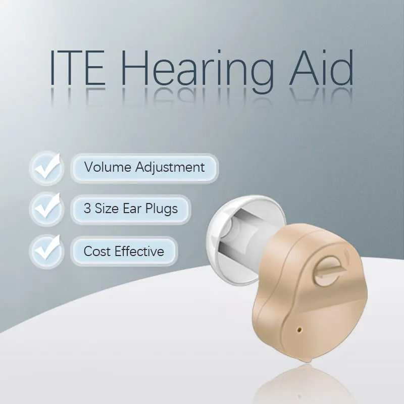Tipo CIC Hearing Aid com fácil operação de bateria, amplificador de som para idosos, pessoal Listen up, eletrônico