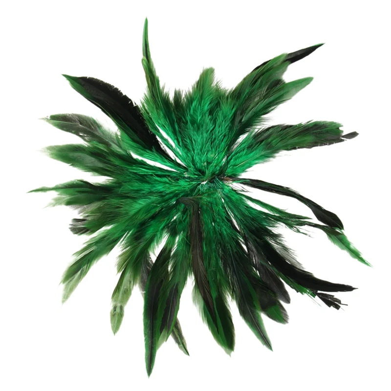 Approx. 50pcs Dyed Decoration Rooster Cock Feather Green