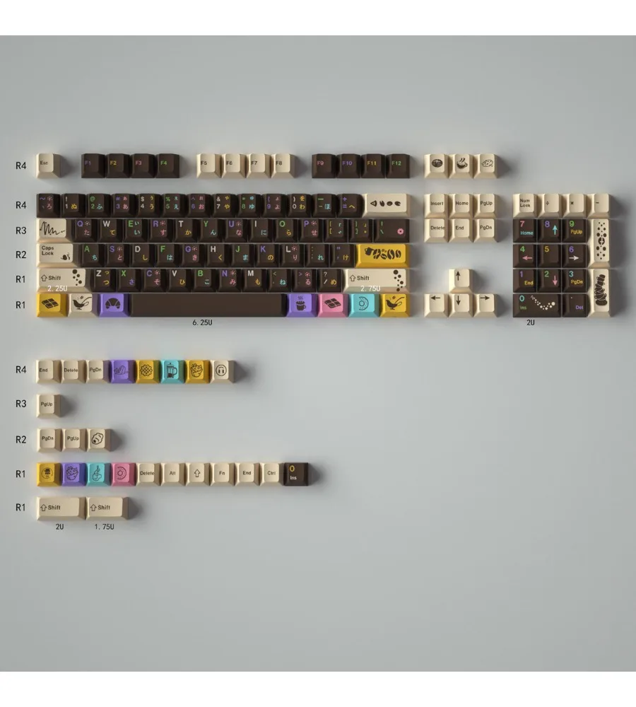 Keycap 152 keys PBT five-sided sublimation donut cherry original factory height large full set of mechanical keyboard