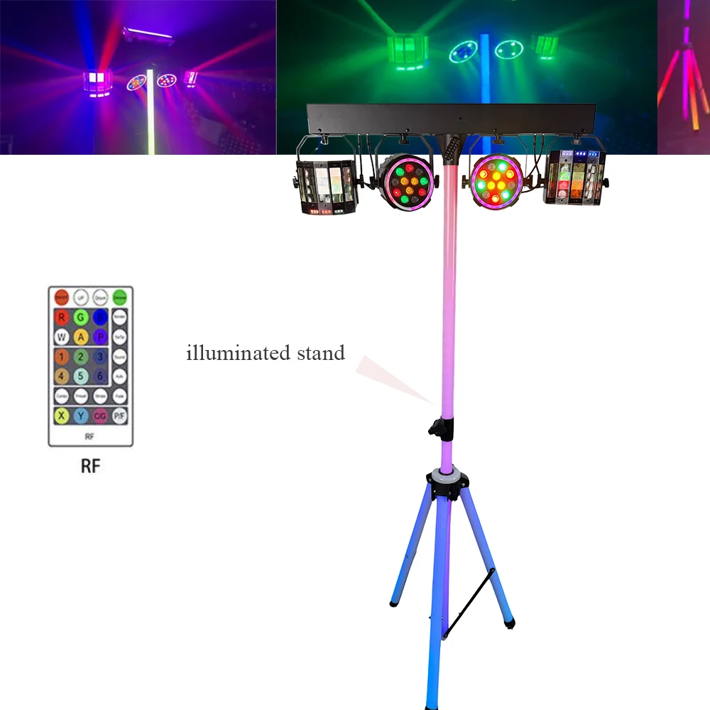 LED DJ Party Bar Derby Stage Light Set with Illuminated RGB Tripod Stand  APP Control and Carry Bag for Concert Show