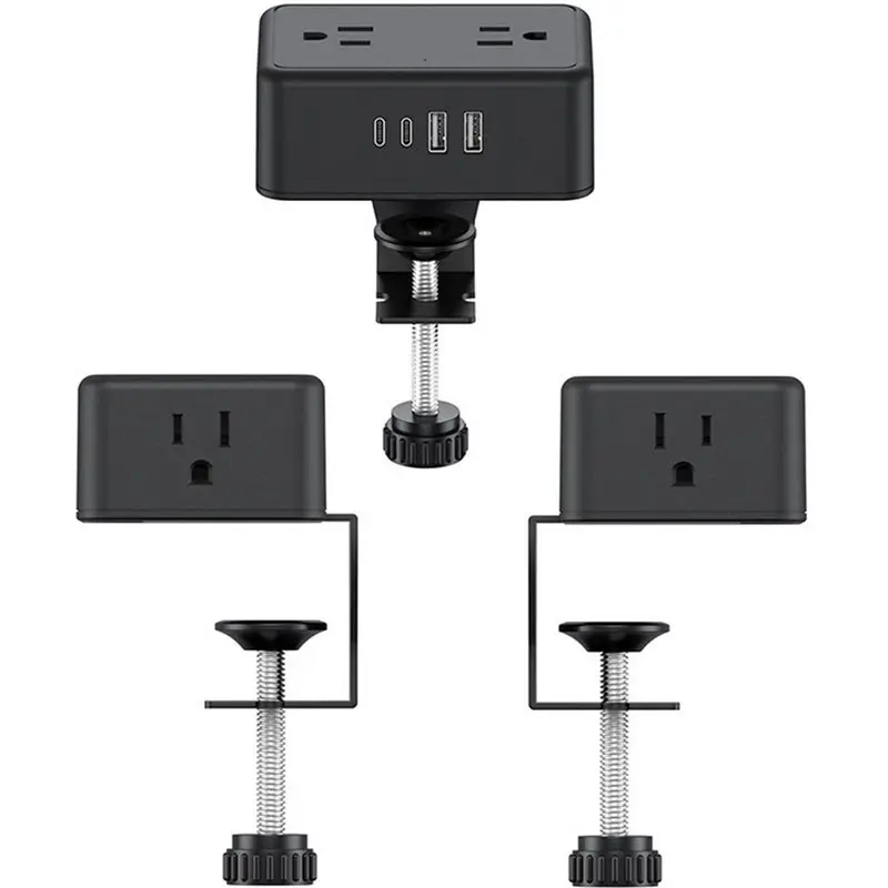 T82C Hot Sale-For Electronic Products Compatible Adjustable Clamp On Power Strips 4 AC Outlets 2 USB A 2 USB C Port 20W Fast Cha