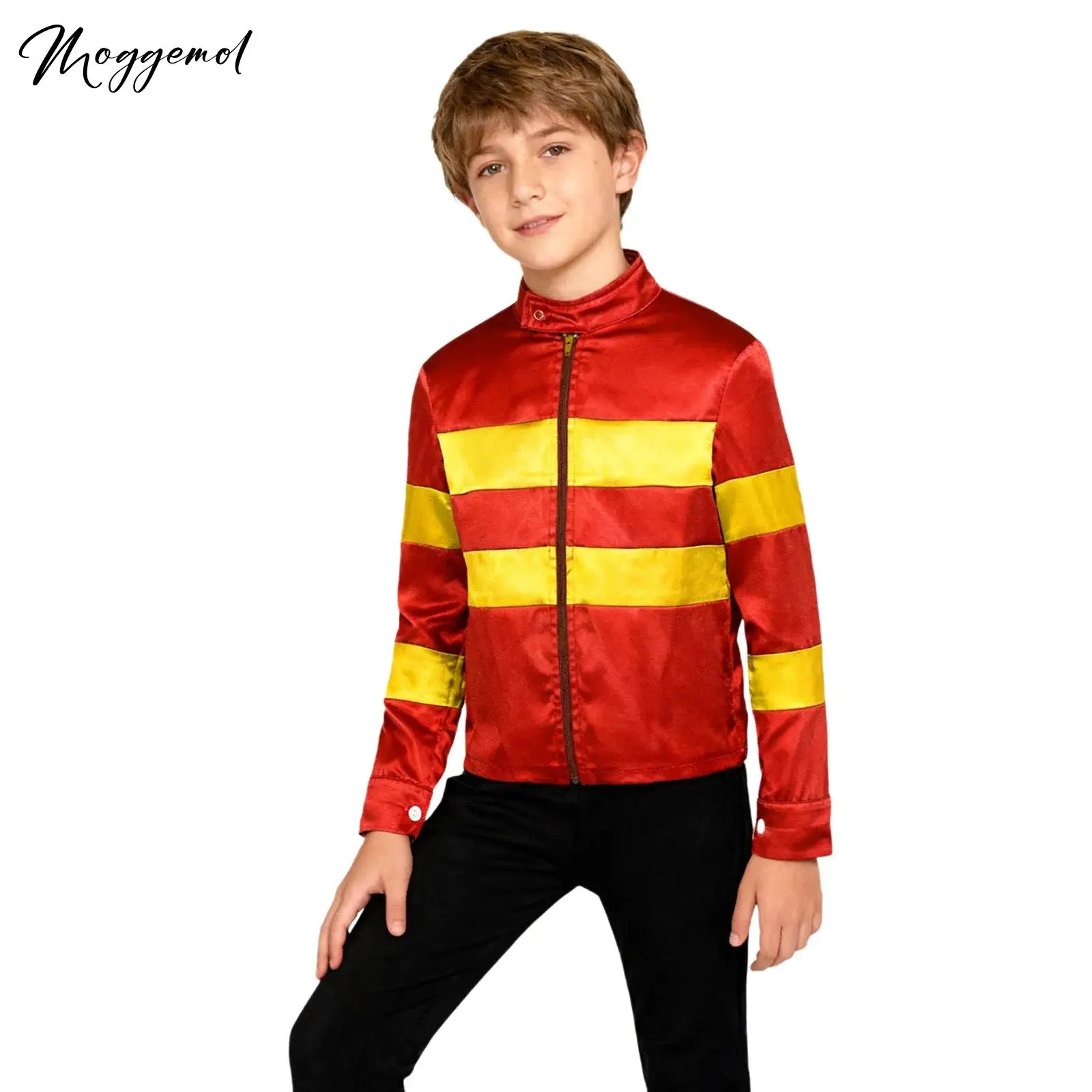 

Детский костюм всадника: куртка с высоким воротником, длинными рукавами, цветными блоками и молнией, костюм для тренировок наездников, наряд для вечеринки на Хэллоуин