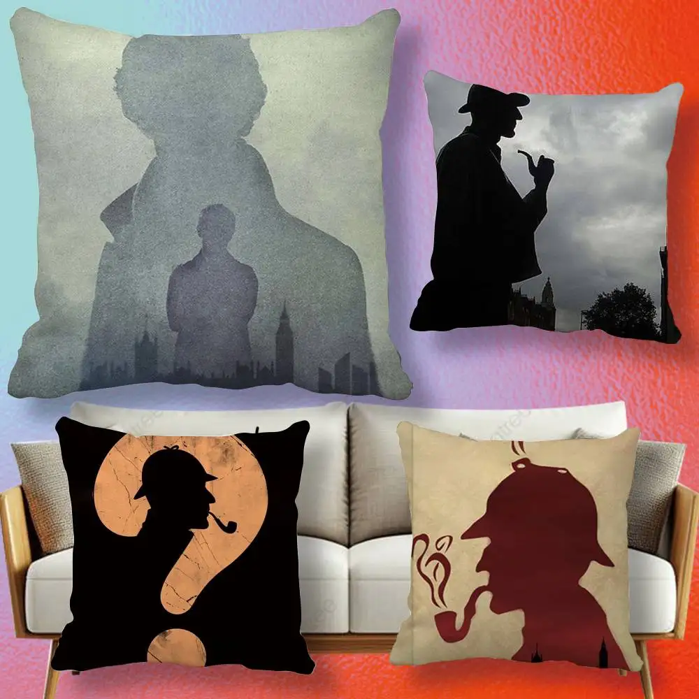 Sherlock Holmes Classic British  Pillow cover gift High definition digital printing,Surprise vivid pattern Household.