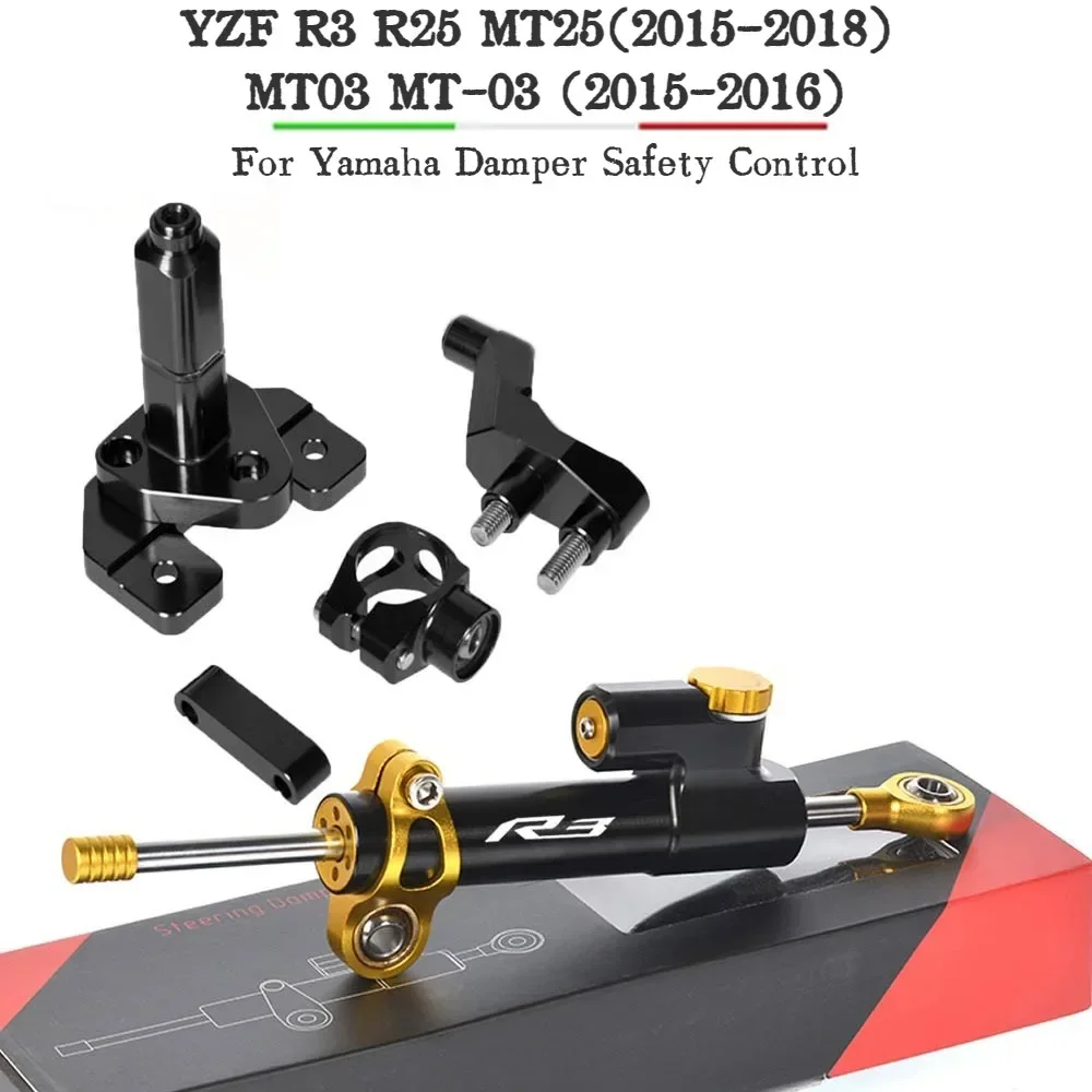 

Fiber Carbon Steering Damper Stabilizer Bracket Support Mounting For Yamaha YZF R3 R25 MT25 2015 2016 2017 2018 MT03 MT-03 15-16