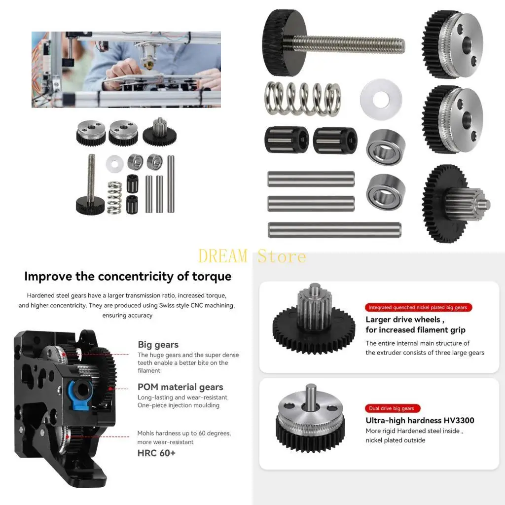 

Comprehensive Metal Gear Set For DIY 3D Printer Installation Fun Precised Gear best sale