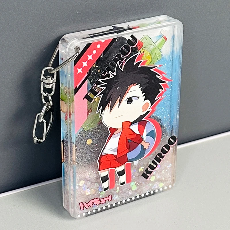 

Anime Haikyuu!! Tetsurou Kuroo Cosplay CardBrick Backpack Decoration Quicksand Mahjong Acrylic Pendant Keychain Widget Xmas Gift