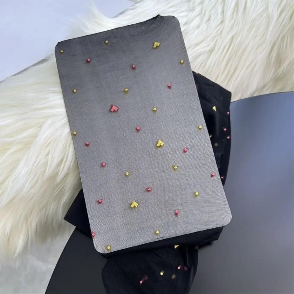 2Pcs Transparent Heart Long Tights Ultra-thin Lolita JK Style Colorful Dot Stockings Harajuku Nylon Mesh Pantyhose Girl