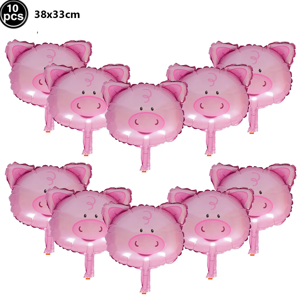 10pcs/lot mini Cow Balloons Cow Head Foil Ballons Baby Shower Decorations Farm Theme Anima Birthday Party Supplies