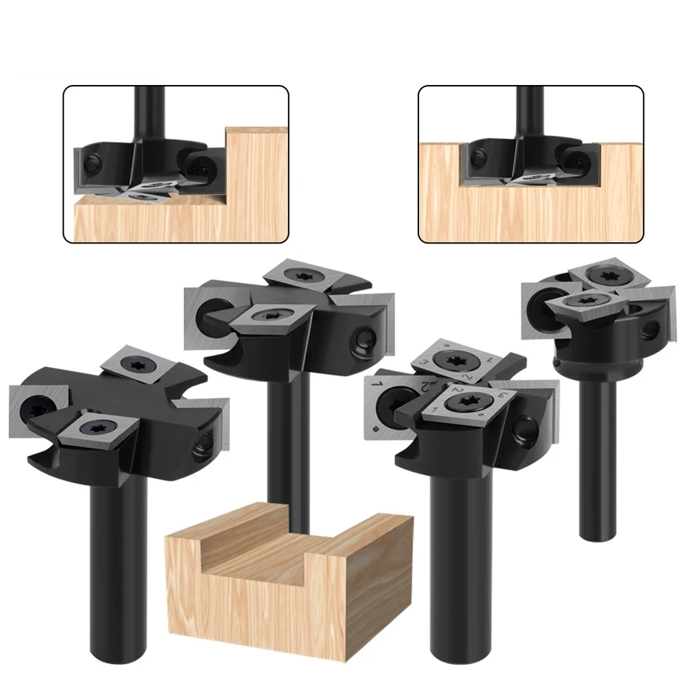 

4 Flutes CNC Spoilboard Surfacing Router Bit 1/4" 8mm 12mm 1/2" Shank Slab Flattening Router Bit Woodworking Tool