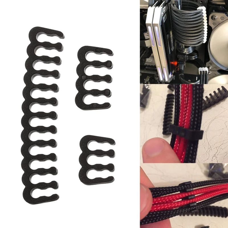 New!!24PCS/Lot PC Cable Comb Motherboard 24Pin 8Pin 6Pin Cable Comb For Computer Gesleeved Up To 3.4 Mm