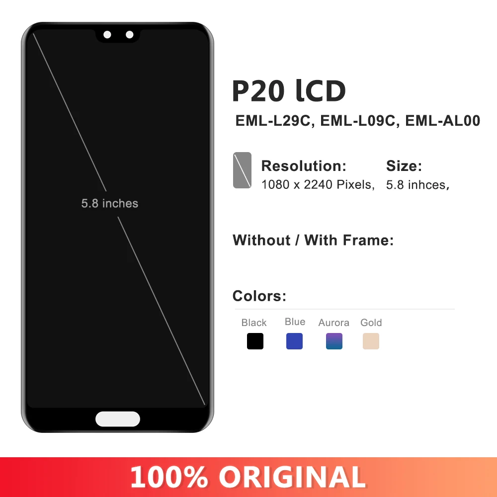 Screen For Huawei P20 EML-L29 EML-L09 LCD Display Touch Screen Digitizer Assembly Replacement P20 Screen Replacement