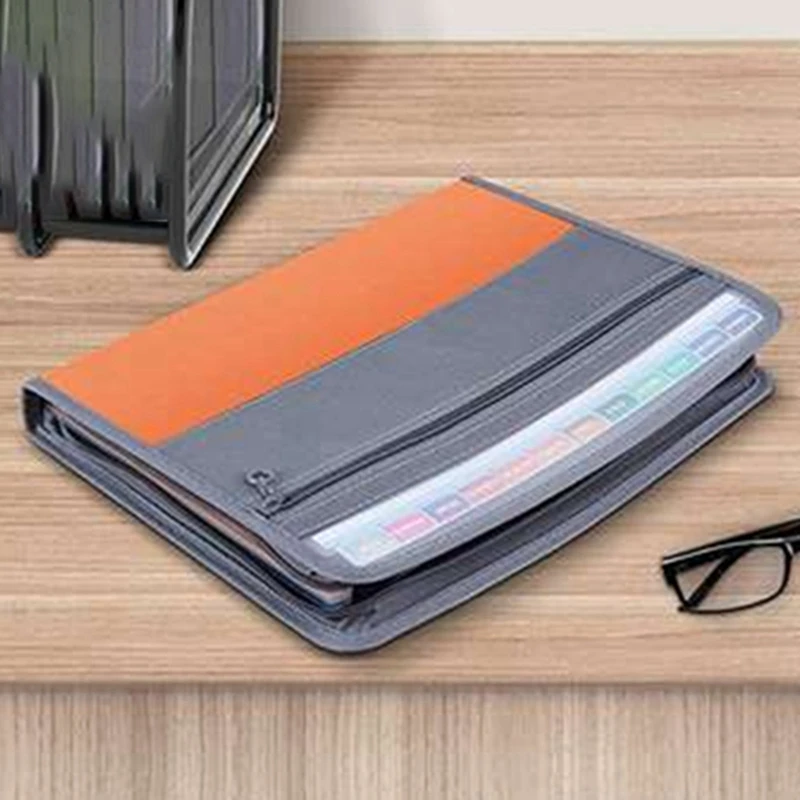 1 Piece File Box Organizer With Zipper Travel Paper Organizer , Fit A4 Paper, Banknote, Document Receipt D