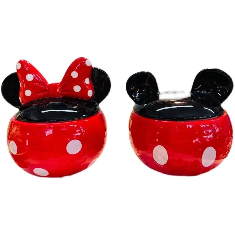 Disney Mickey and Minnie Dolls Cute Cartoon Ceramic Storage Jars Kawaii Model Toys Creative Home Ceramic Decorations Wholesale