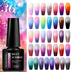 MEET ACROSS-Gel Térmico para Esmalte, Temperatura de Cor, Verniz Semi Permanente, Nail Art, 3 Camadas, UV, 7 ml