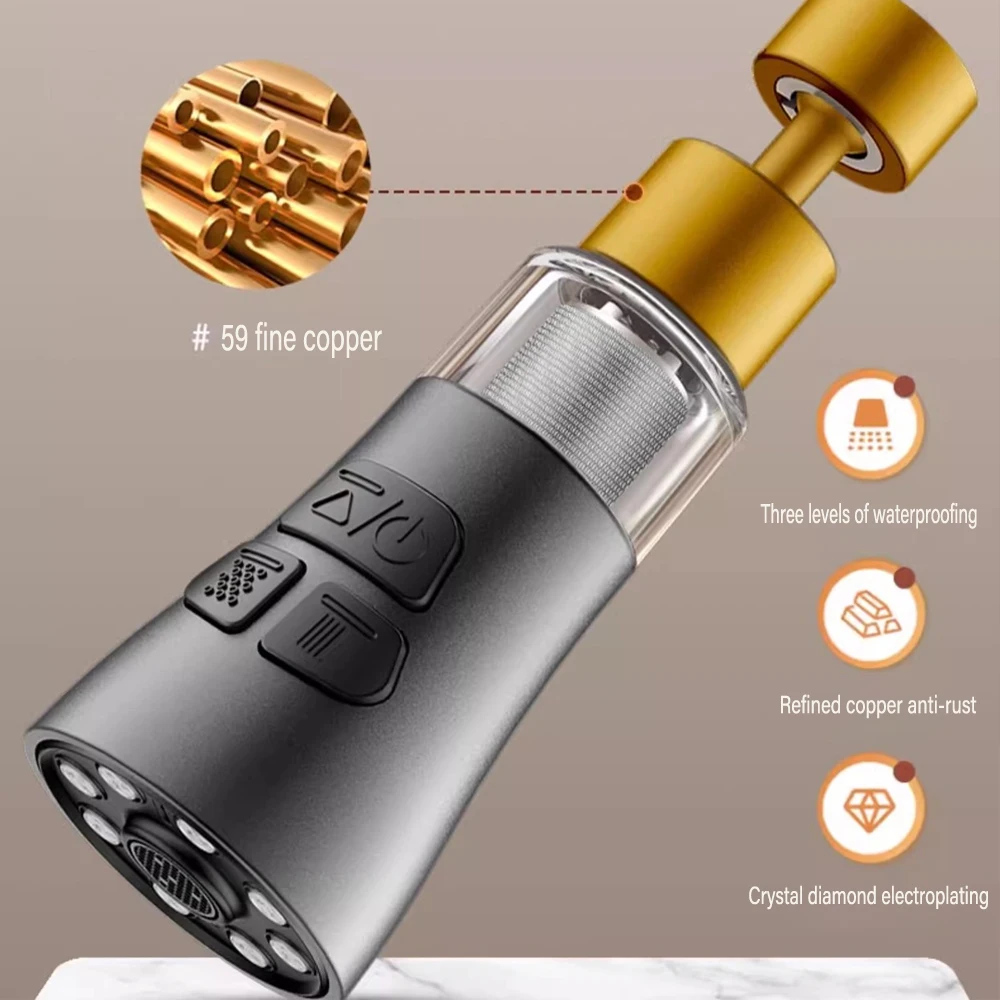 

Universal Aerator Splash Filter Washbasin Faucet Bubbler Nozzle Aerator 360° Rotate Kitchen Faucet Extender With Filter Function