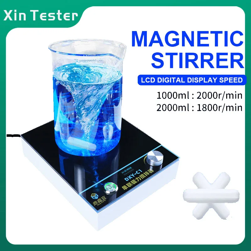 

Xin Tester 2000ml Digital Magnetic Stirrer Laboratory LED Display 2000rpm Adjustable Mixer 220V with Stirring Bar