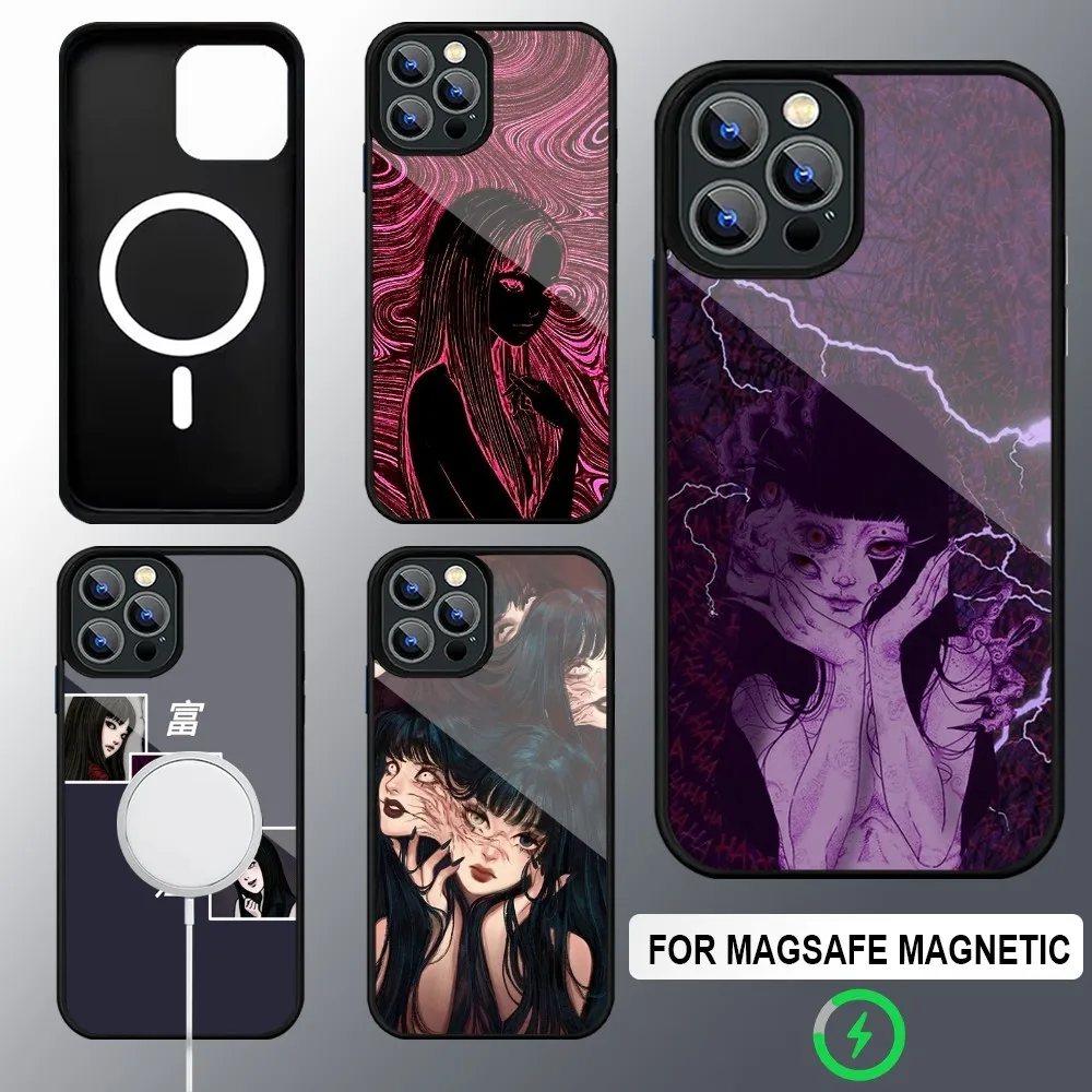 Anime Tomie Junji Ito Phone Case Magsafe Wireless Charging Cases For IPhone 16 15 13 12 11 14 Pro Max Mini 8 Plus XS X XR