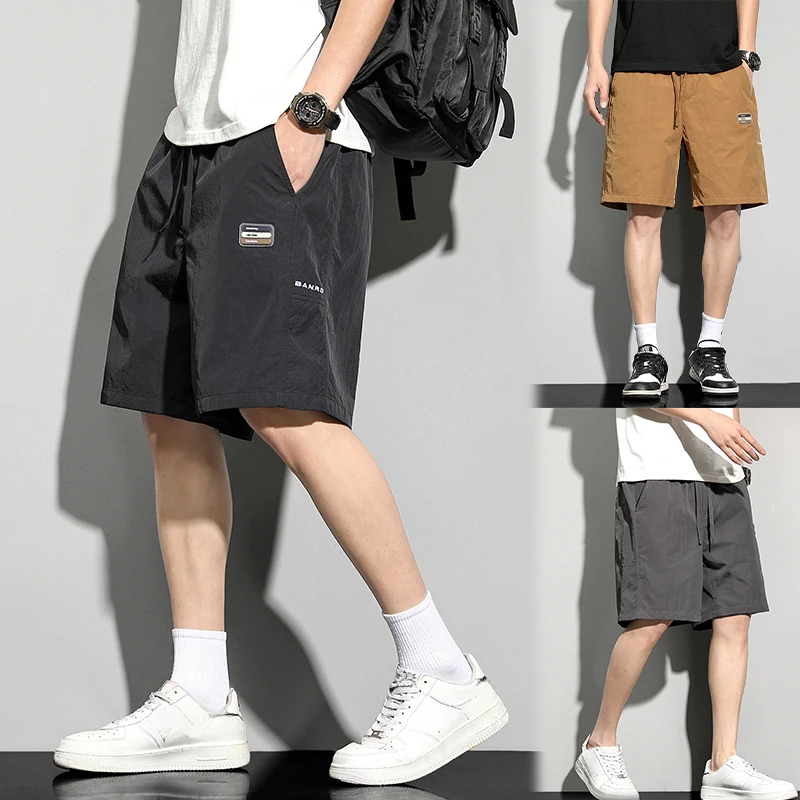 Men's Summer Sports Comfortable Breathable Five Pants Simple Casual Shorts Men's Trend Thin Loose Outdoor Shorts