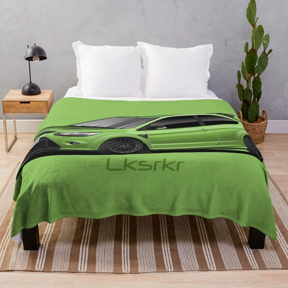 

Green Ford Focus RS artwork Throw Blanket