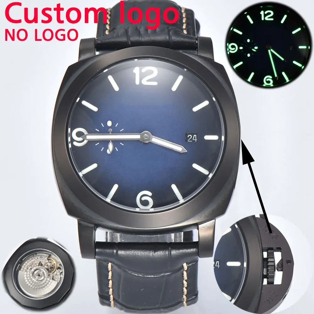 New Custom logo automatic mechanical watch ST2555 movement stainless steel waterproof watch box sapphire glass luminous watch