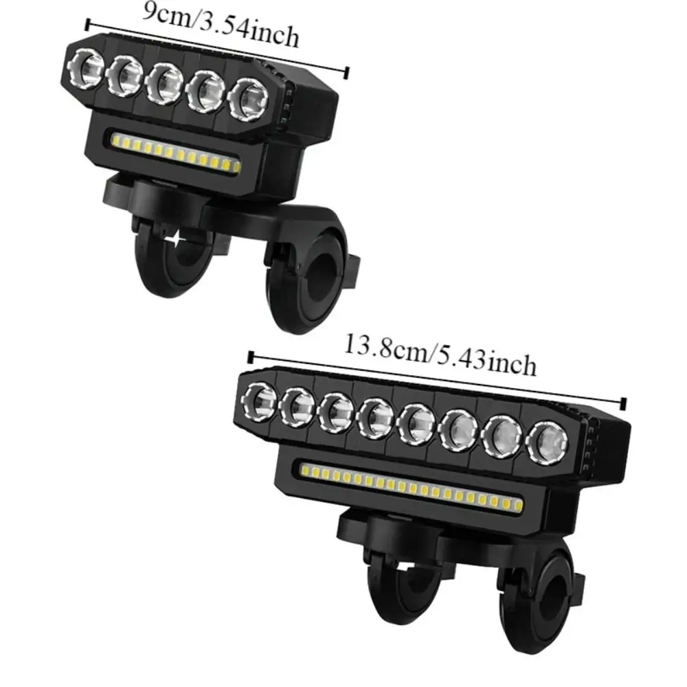 ไฟหน้าจักรยานแบบชาร์จไฟผ่าน USB กันน้ำ พร้อมกระดิ่งจักรยาน ความสว่างสูง มองเห็นได้ชัดเจน ไฟหน้าสำหรับปั่นจักรยานกลางคืน
