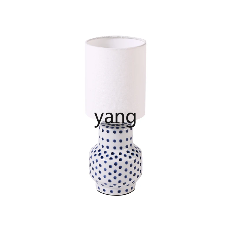 Yjq grass room polka dot new Chinese high-end home bedroom blue and white ceramic desktop ornament